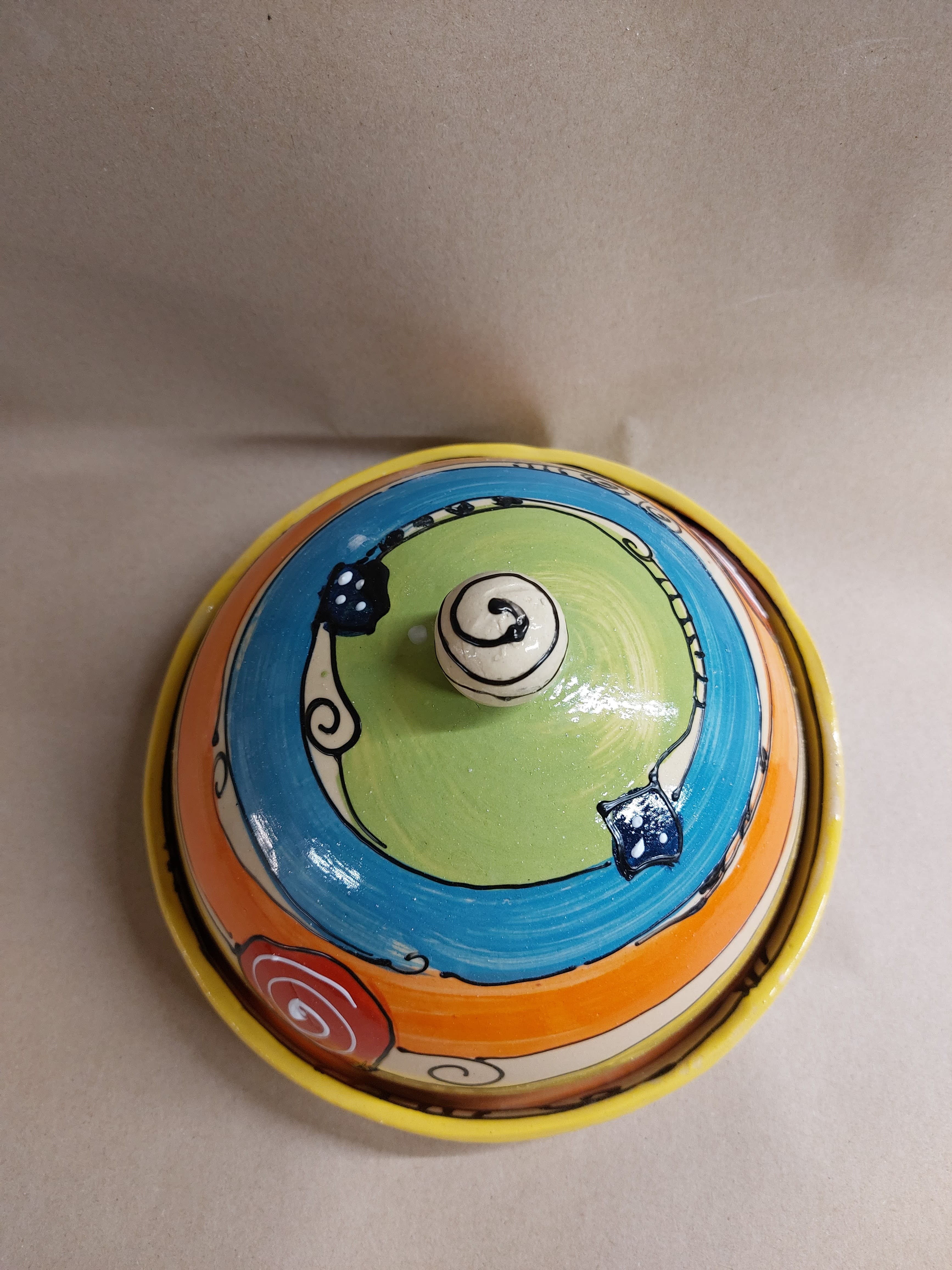 Käseglocke Dose für Käse Keramik im Design crazy, Ansicht 2